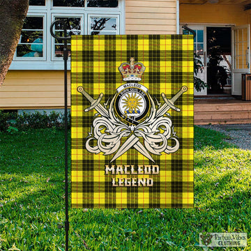 MacLeod (McLeod) Tartan Flag with Clan Crest and the Golden Sword of Courageous Legacy