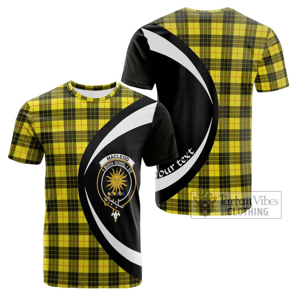 Tartan Vibes Clothing MacLeod of Lewis Modern Tartan Cotton T-shirt with Family Crest Circle Style