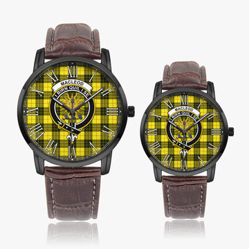 MacLeod (McLeod) Tartan Family Crest Leather Strap Quartz Watch