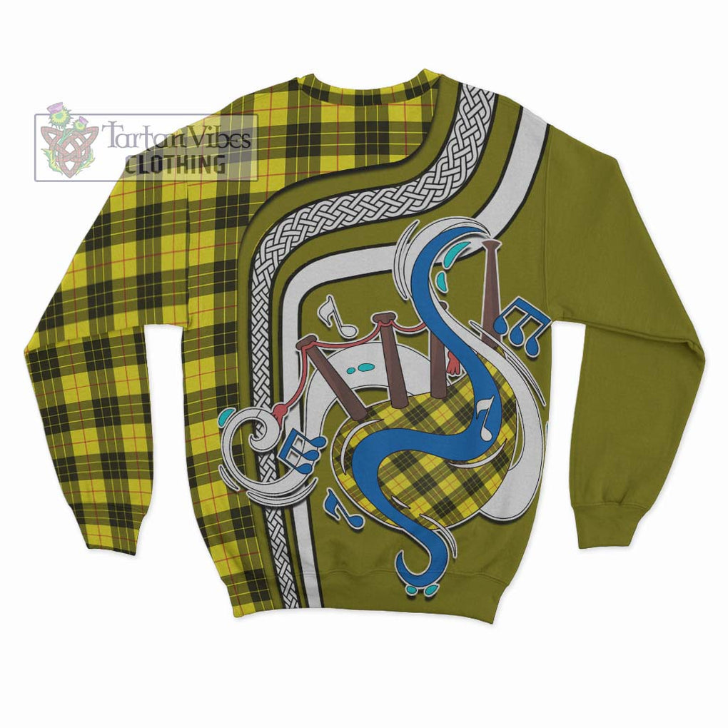 Tartan Vibes Clothing MacLeod of Lewis Modern Tartan Sweatshirt with Epic Bagpipe Style