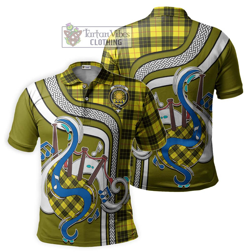 Tartan Vibes Clothing MacLeod of Lewis Modern Tartan Polo Shirt with Epic Bagpipe Style