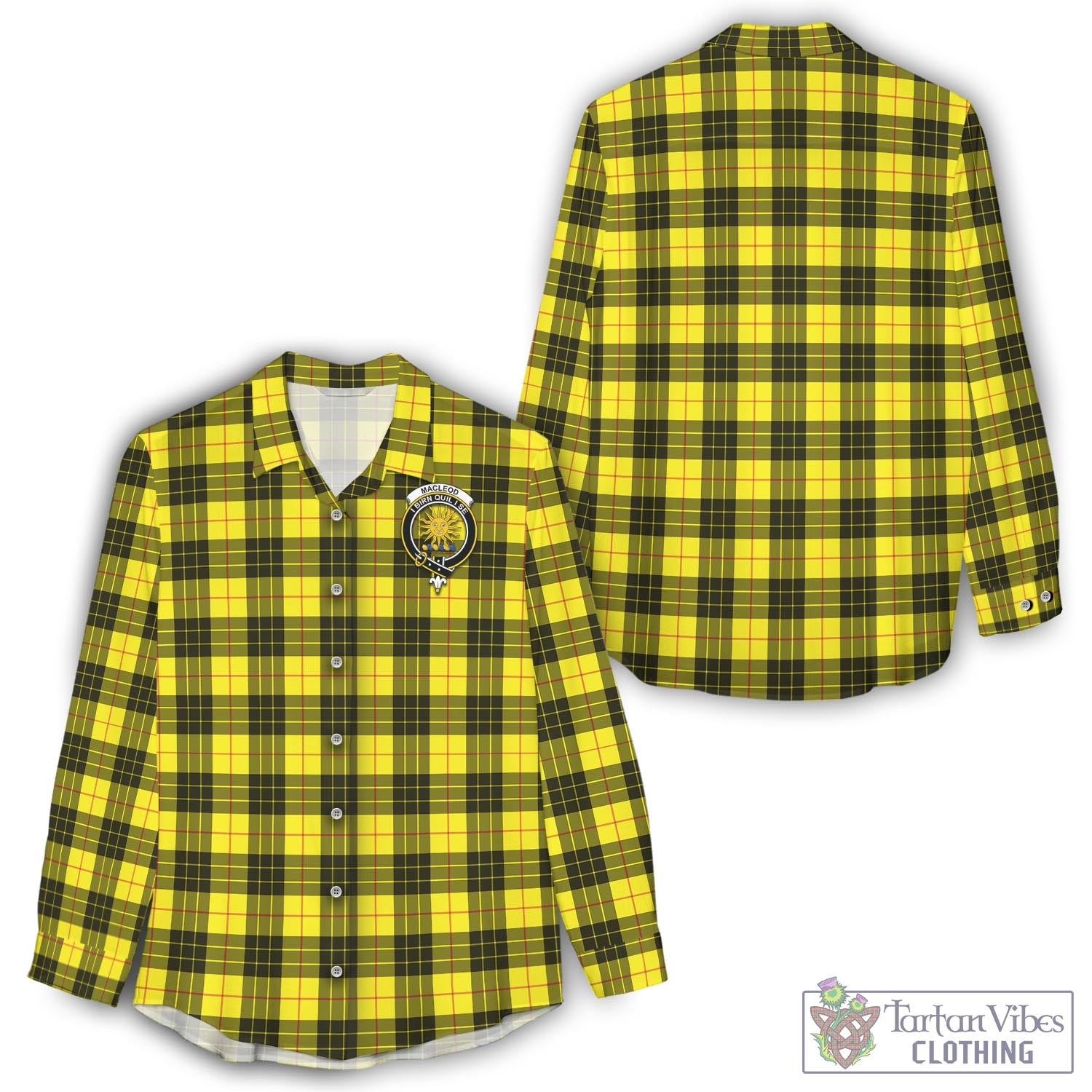 Tartan Vibes Clothing MacLeod of Lewis Modern Tartan Womens Casual Shirt with Family Crest