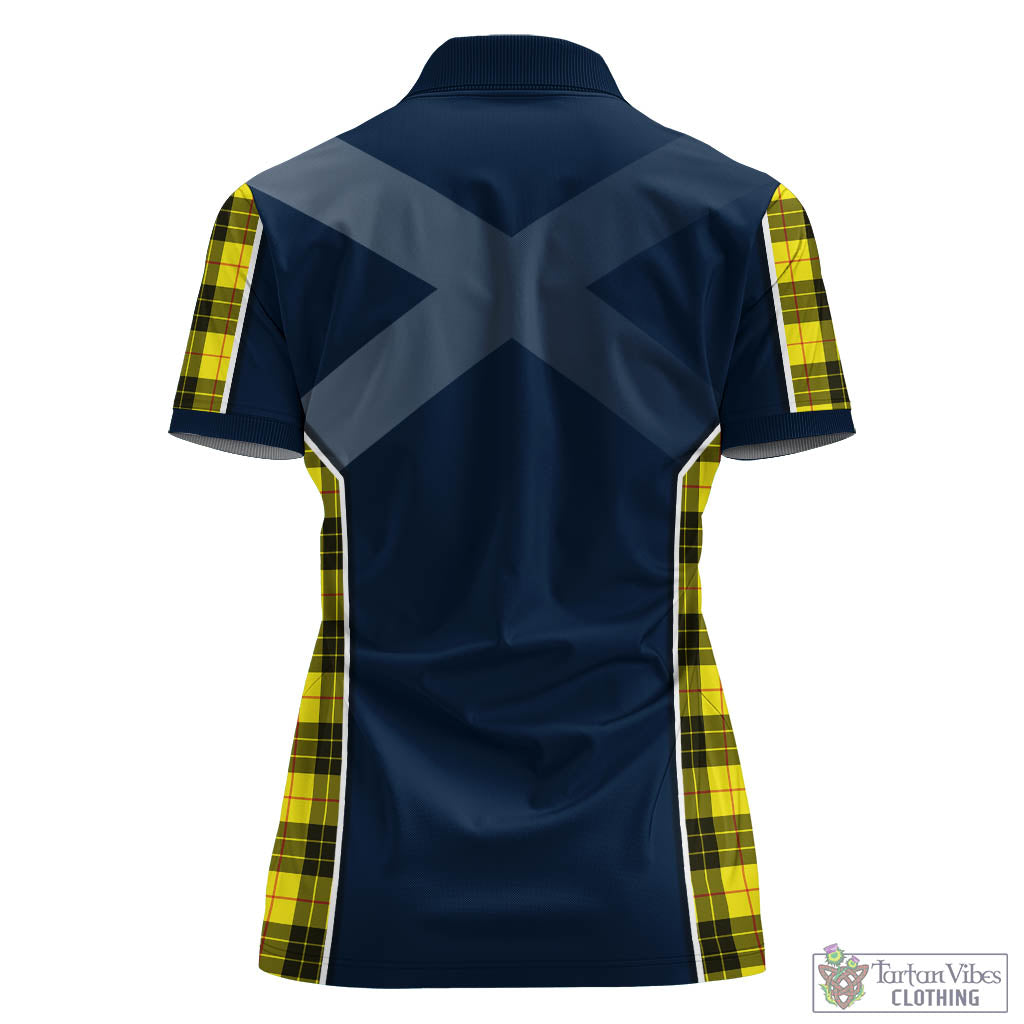 Tartan Vibes Clothing MacLeod of Lewis Modern Tartan Women's Polo Shirt with Family Crest and Scottish Thistle Vibes Sport Style