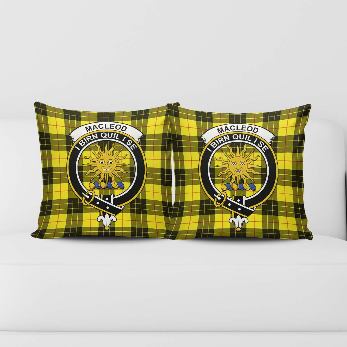 MacLeod of Lewis Modern Tartan Pillow Cover with Family Crest - Tartanvibesclothing