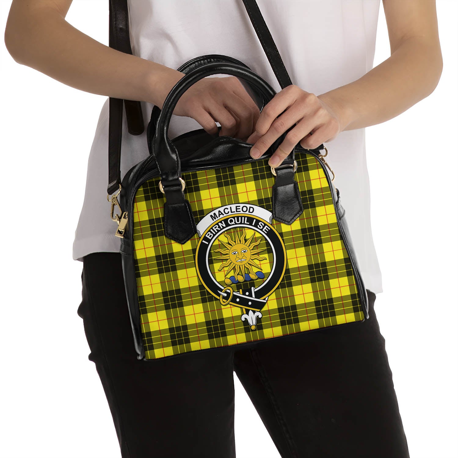 MacLeod of Lewis Modern Tartan Shoulder Handbags with Family Crest - Tartanvibesclothing