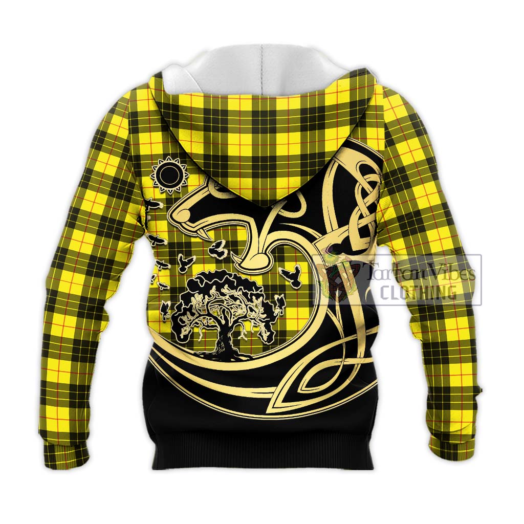 MacLeod (McLeod) Tartan Knitted Hoodie with Family Crest Celtic Wolf Style - Tartan Vibes Clothing