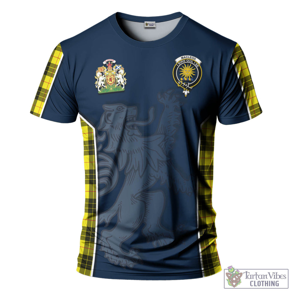 Tartan Vibes Clothing MacLeod of Lewis Modern Tartan T-Shirt with Family Crest and Lion Rampant Vibes Sport Style