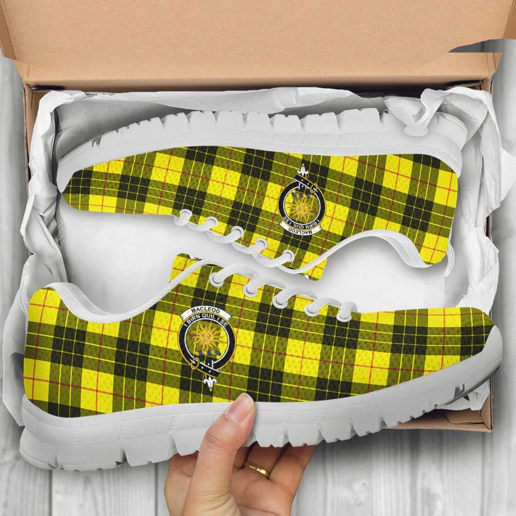 MacLeod (McLeod) Tartan Sneakers with Family Crest - Tartan Vibes Clothing