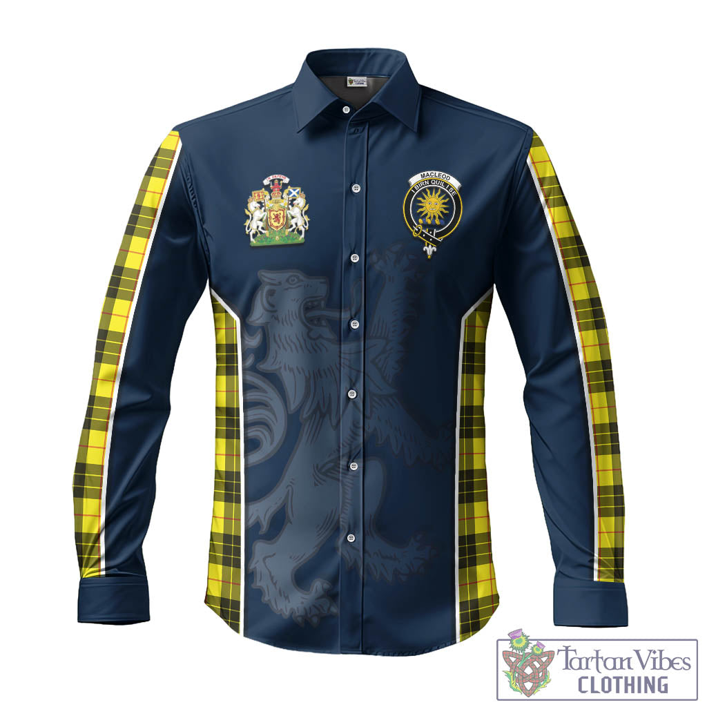 Tartan Vibes Clothing MacLeod of Lewis Modern Tartan Long Sleeve Button Up Shirt with Family Crest and Lion Rampant Vibes Sport Style