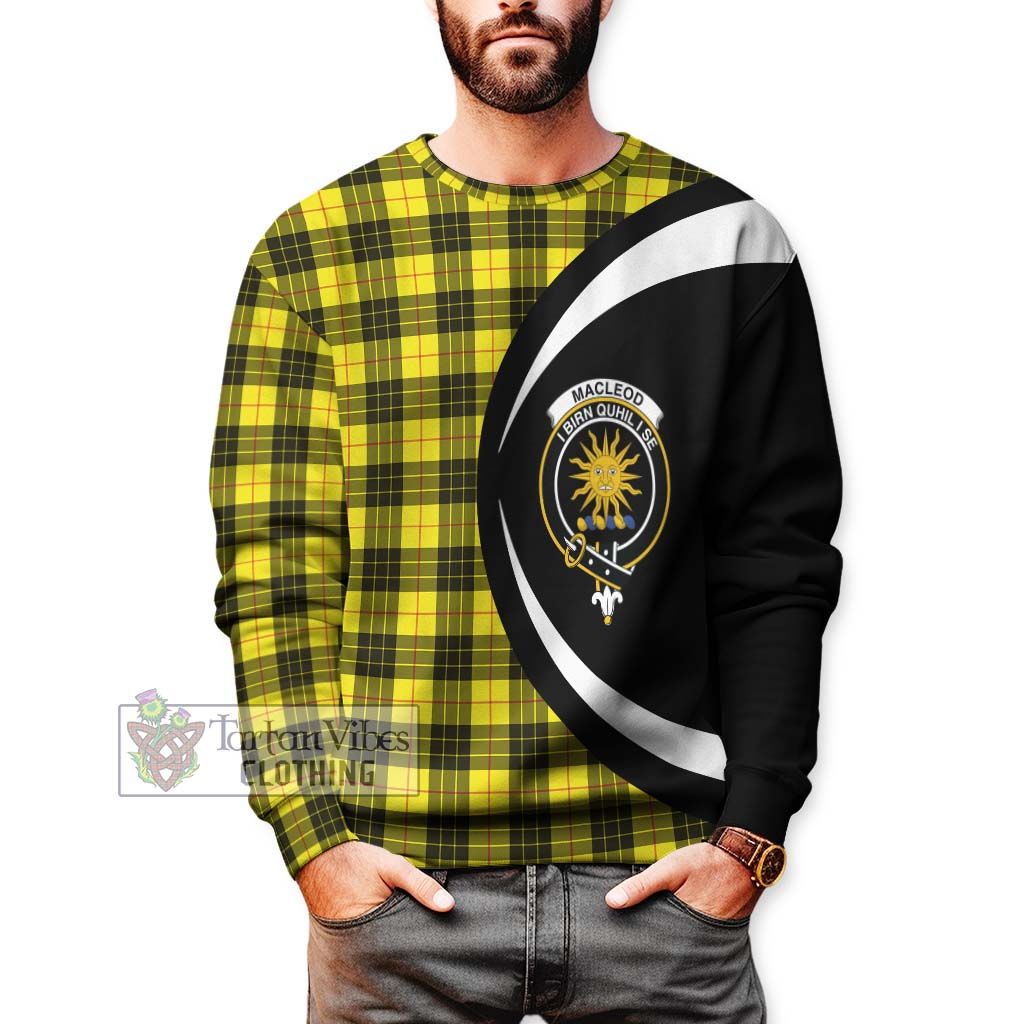 MacLeod (McLeod) Tartan Sweatshirt with Family Crest Circle Style - Tartan Vibes Clothing