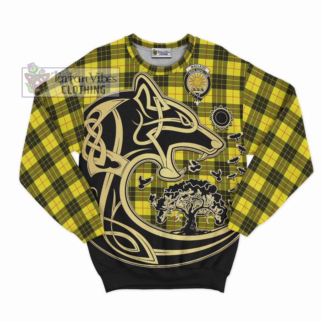 MacLeod (McLeod) Tartan Sweatshirt with Family Crest Celtic Wolf Style - Tartan Vibes Clothing