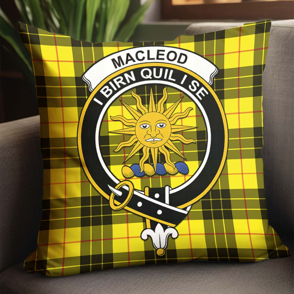 MacLeod of Lewis Modern Tartan Pillow Cover with Family Crest - Tartanvibesclothing