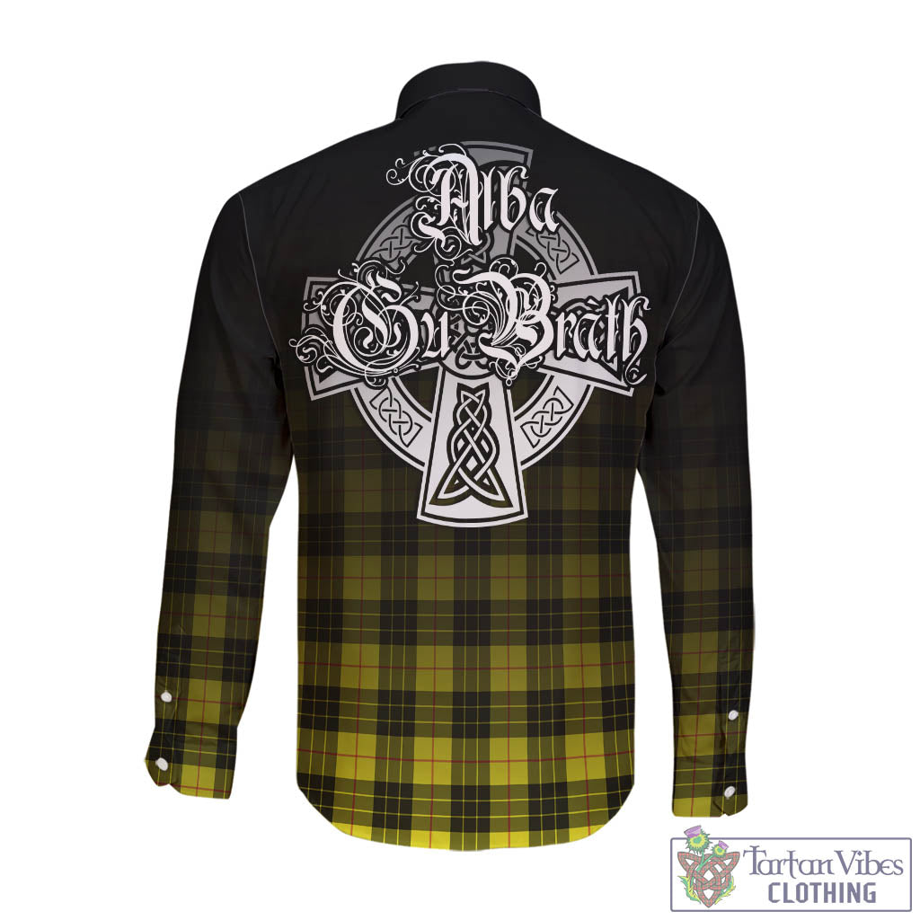 Tartan Vibes Clothing MacLeod of Lewis Modern Tartan Long Sleeve Button Up Featuring Alba Gu Brath Family Crest Celtic Inspired