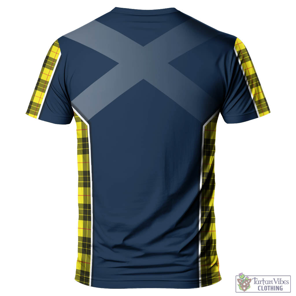 Tartan Vibes Clothing MacLeod of Lewis Modern Tartan T-Shirt with Family Crest and Scottish Thistle Vibes Sport Style