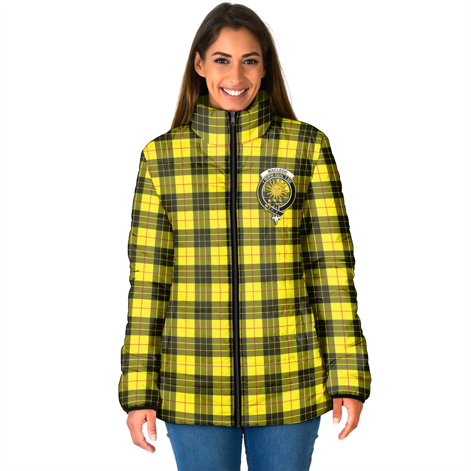 MacLeod (McLeod) Tartan Padded Jacket with Family Crest - Tartan Vibes Clothing