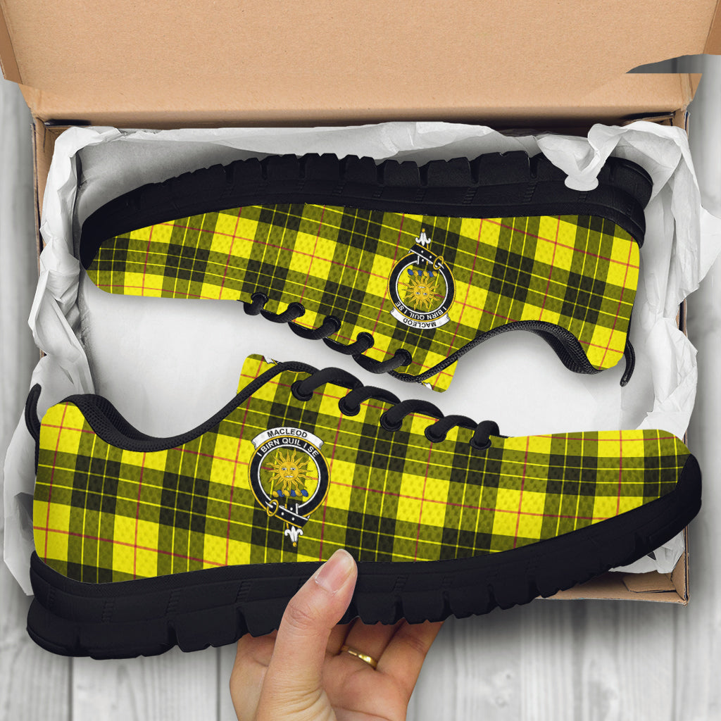 MacLeod (McLeod) Tartan Sneakers with Family Crest - Tartan Vibes Clothing