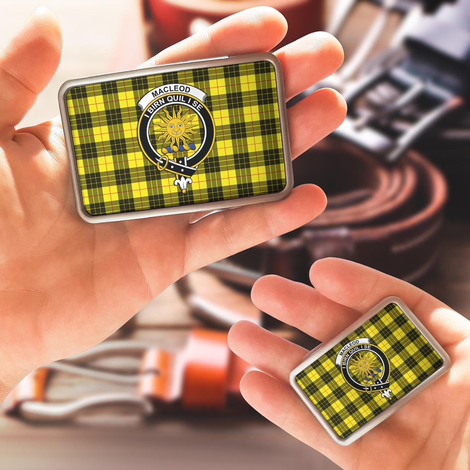 MacLeod (McLeod) Tartan Belt Buckles with Family Crest - Tartan Vibes Clothing