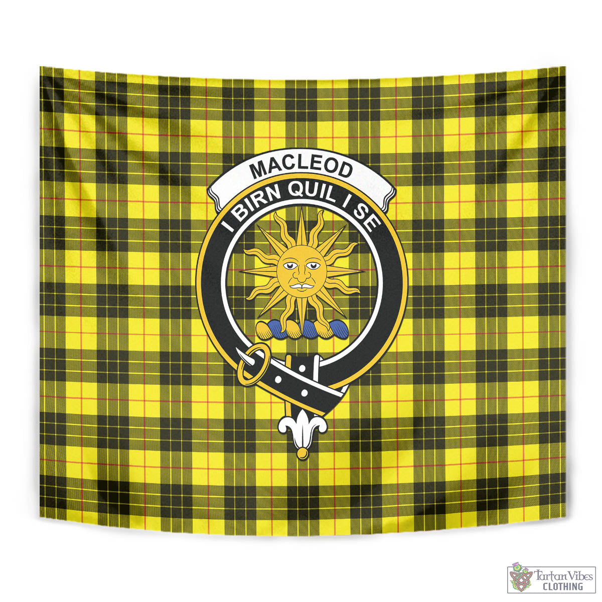 Tartan Vibes Clothing MacLeod of Lewis Modern Tartan Tapestry Wall Hanging and Home Decor for Room with Family Crest