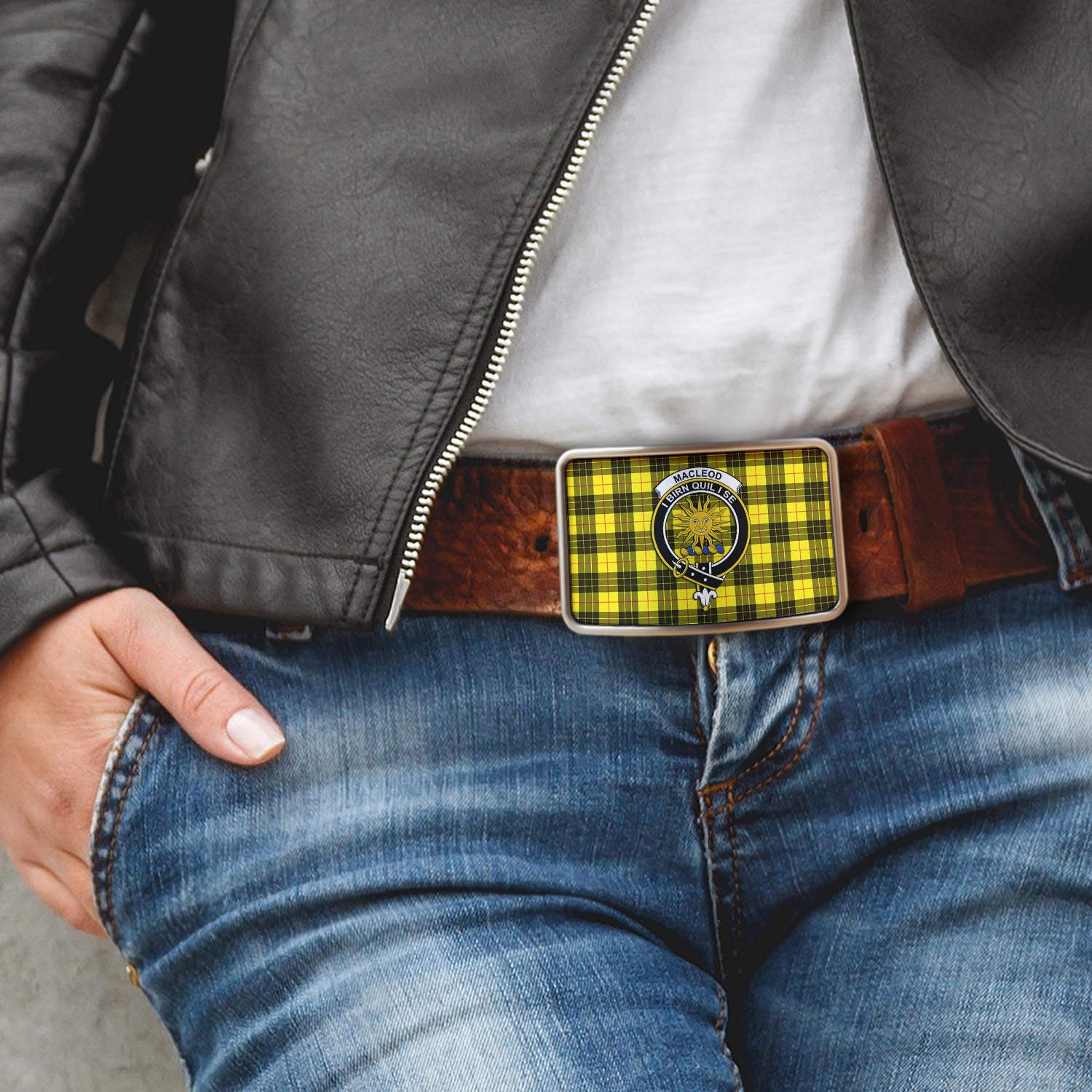 MacLeod (McLeod) Tartan Belt Buckles with Family Crest - Tartan Vibes Clothing