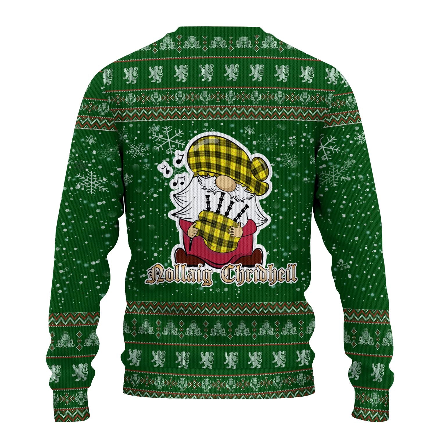 MacLeod of Lewis Modern Clan Christmas Family Knitted Sweater with Funny Gnome Playing Bagpipes - Tartanvibesclothing