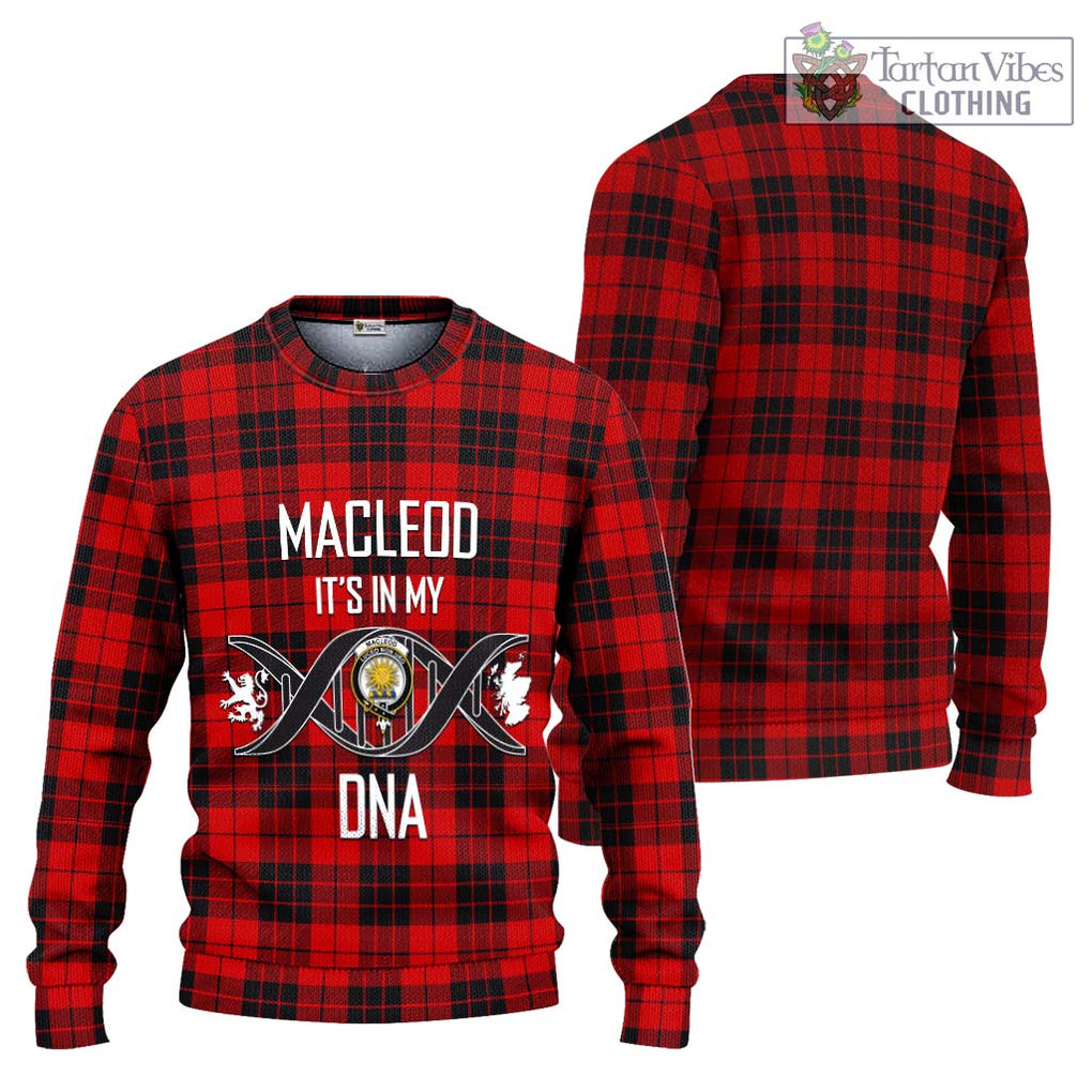 MacLeod of Raasay Tartan Knitted Sweater with Family Crest DNA In Me Style Unisex - Tartanvibesclothing Shop