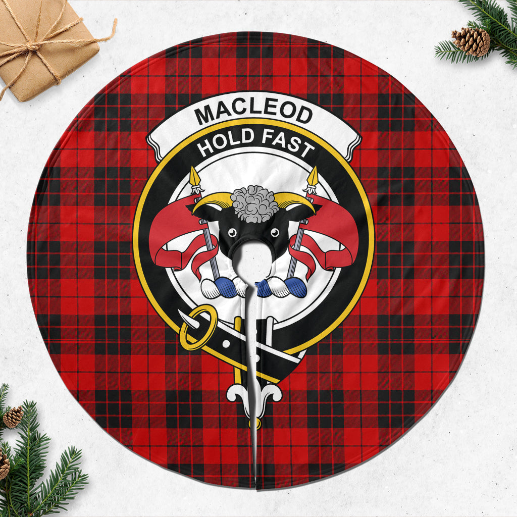 MacLeod of Raasay Tartan Christmas Tree Skirt with Family Crest - Tartanvibesclothing