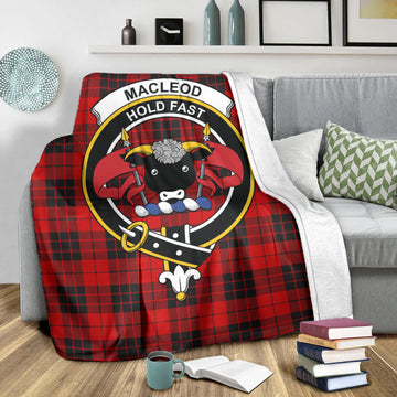 MacLeod of Raasay Tartan Blanket with Family Crest