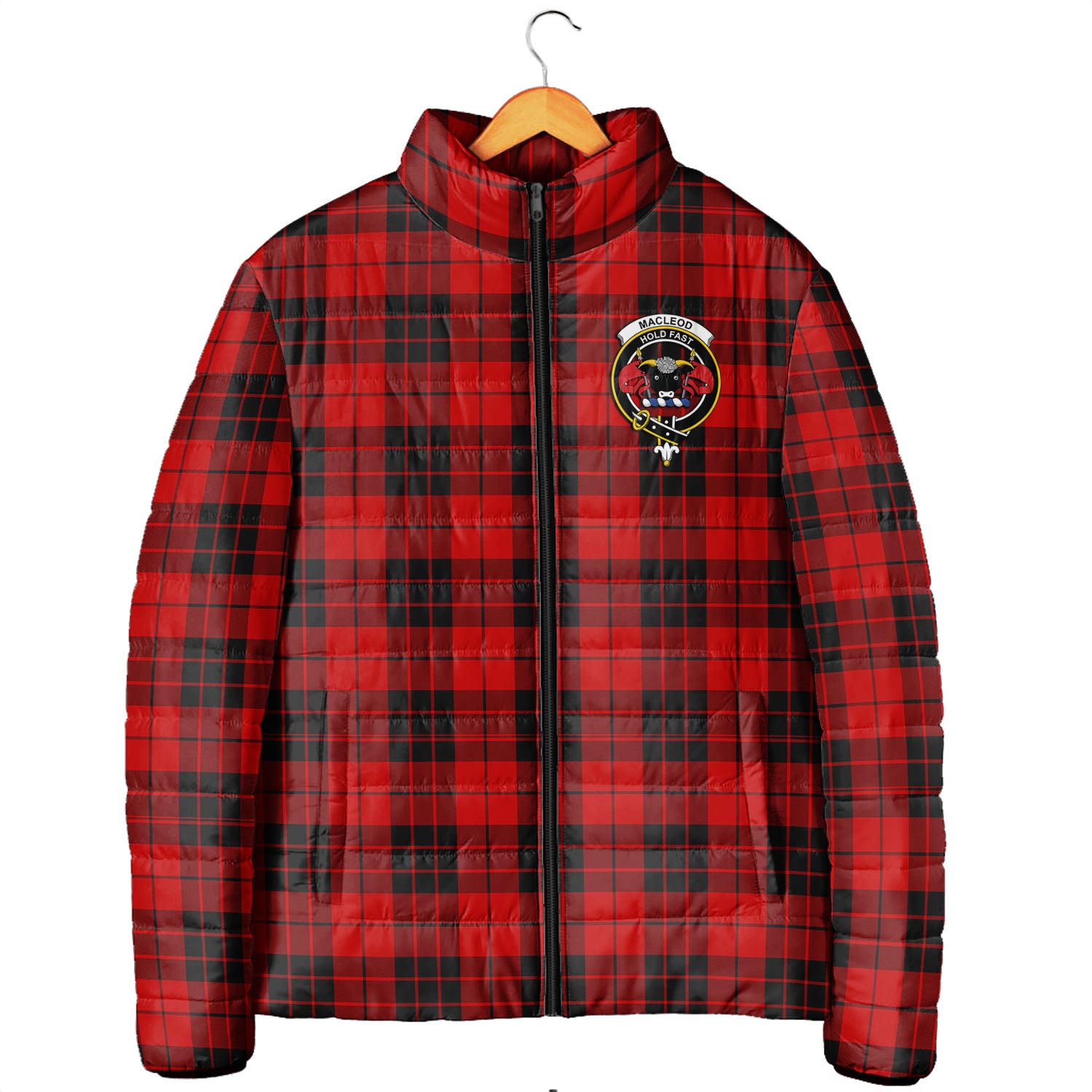 MacLeod of Raasay Tartan Padded Jacket with Family Crest Men's Padded Jacket - Tartan Vibes Clothing