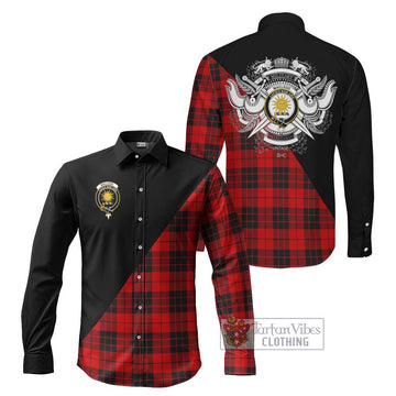 MacLeod of Raasay Tartan Long Sleeve Button Shirt with Family Crest and Military Logo Style