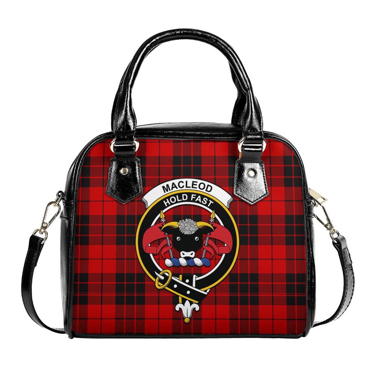 MacLeod of Raasay Tartan Shoulder Handbags with Family Crest One Size 6*25*22 cm - Tartanvibesclothing