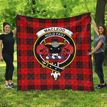 MacLeod of Raasay Tartan Quilt with Family Crest