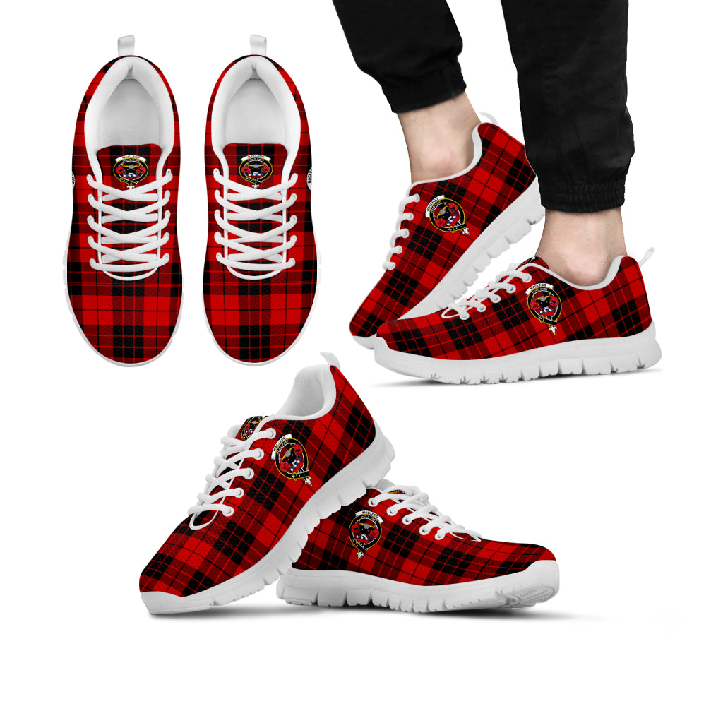 MacLeod of Raasay Tartan Sneakers with Family Crest Kid's Sneakers - Tartan Vibes Clothing