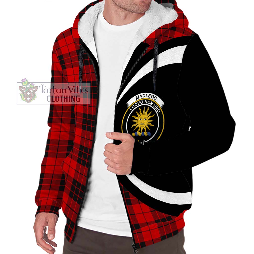 MacLeod of Raasay Tartan Sherpa Hoodie with Family Crest Circle Style Unisex S - Tartan Vibes Clothing