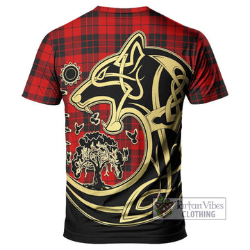 MacLeod of Raasay Tartan T-Shirt with Family Crest Celtic Wolf Style