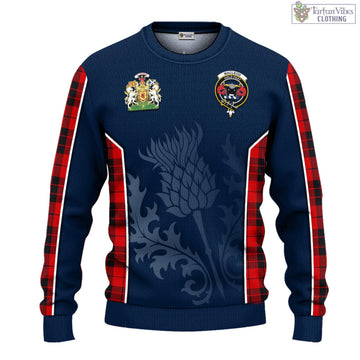 MacLeod of Raasay Tartan Knitted Sweatshirt with Family Crest and Scottish Thistle Vibes Sport Style