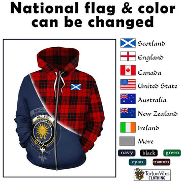 MacLeod of Raasay Tartan Hoodie with Personalised National Flag and Family Crest Half Style