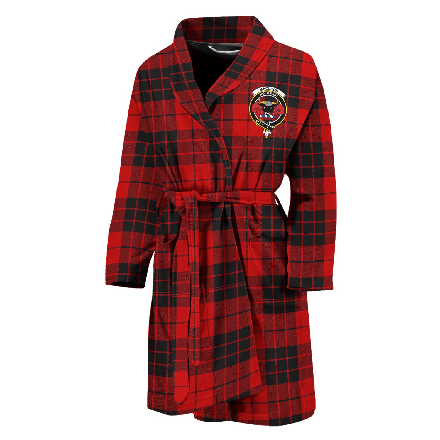 MacLeod of Raasay Tartan Bathrobe with Family Crest Unisex M - Tartan Vibes Clothing