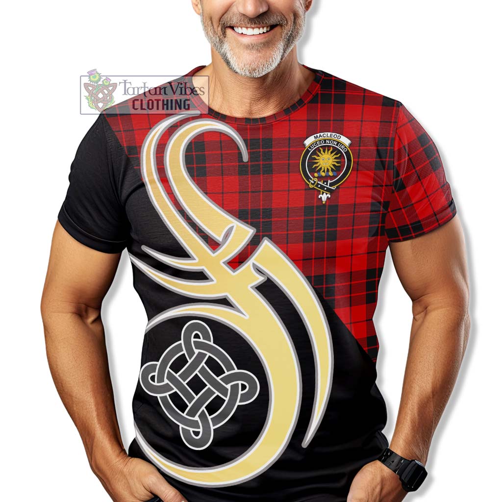 Tartan Vibes Clothing MacLeod of Raasay Tartan T-Shirt with Family Crest and Celtic Symbol Style