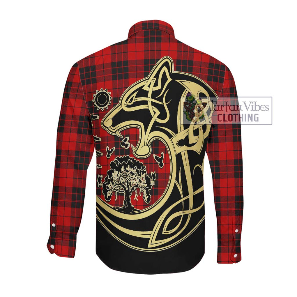 MacLeod of Raasay Tartan Long Sleeve Button Shirt with Family Crest Celtic Wolf Style Men's Shirt - Tartan Vibes Clothing