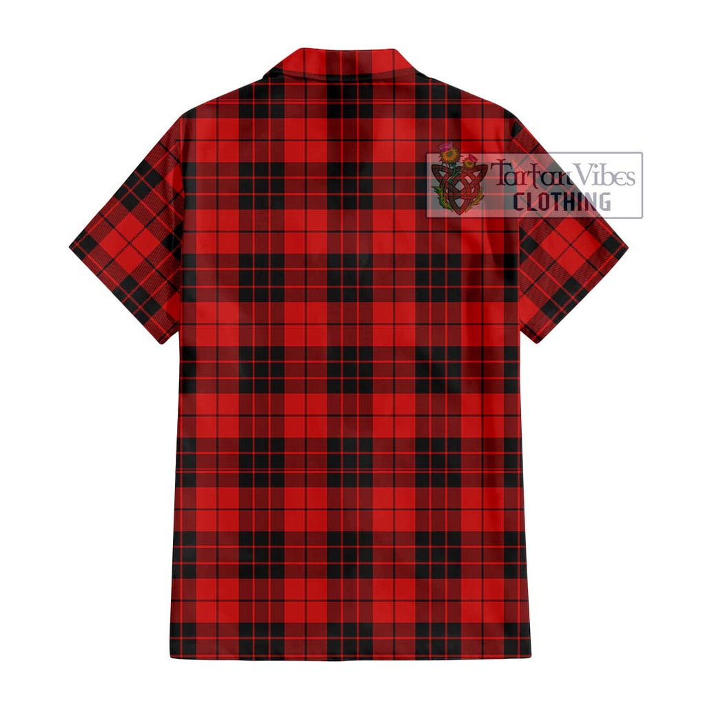 MacLeod of Raasay Tartan Short Sleeve Button Shirt with Family Crest DNA In Me Style - Tartanvibesclothing Shop