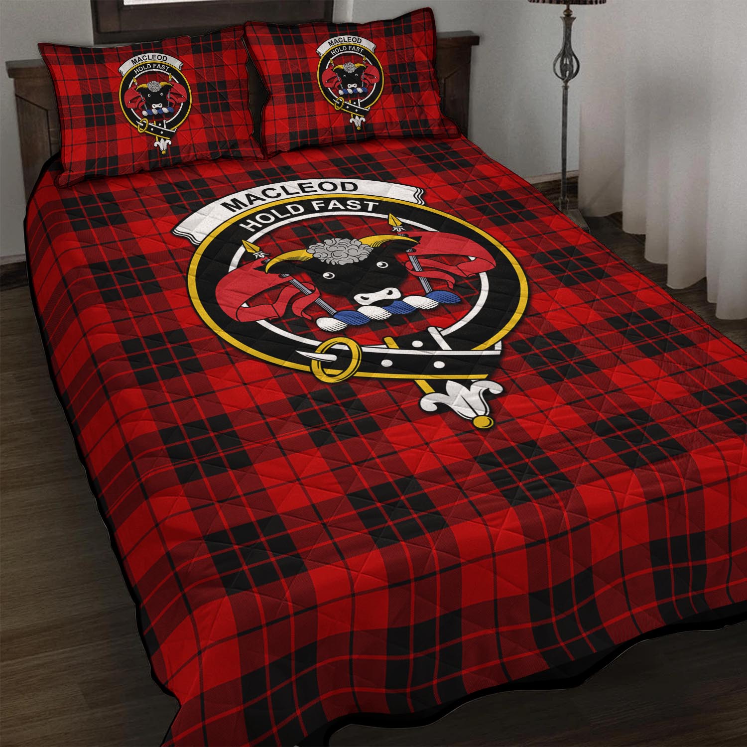 MacLeod of Raasay Tartan Quilt Bed Set with Family Crest - Tartan Vibes Clothing