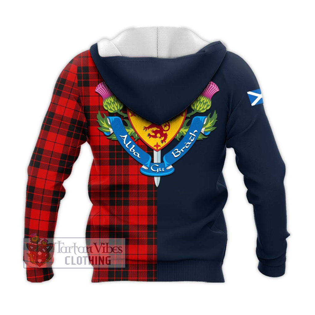 Tartan Vibes Clothing MacLeod of Raasay Tartan Knitted Hoodie with Scottish Lion Royal Arm Half Style