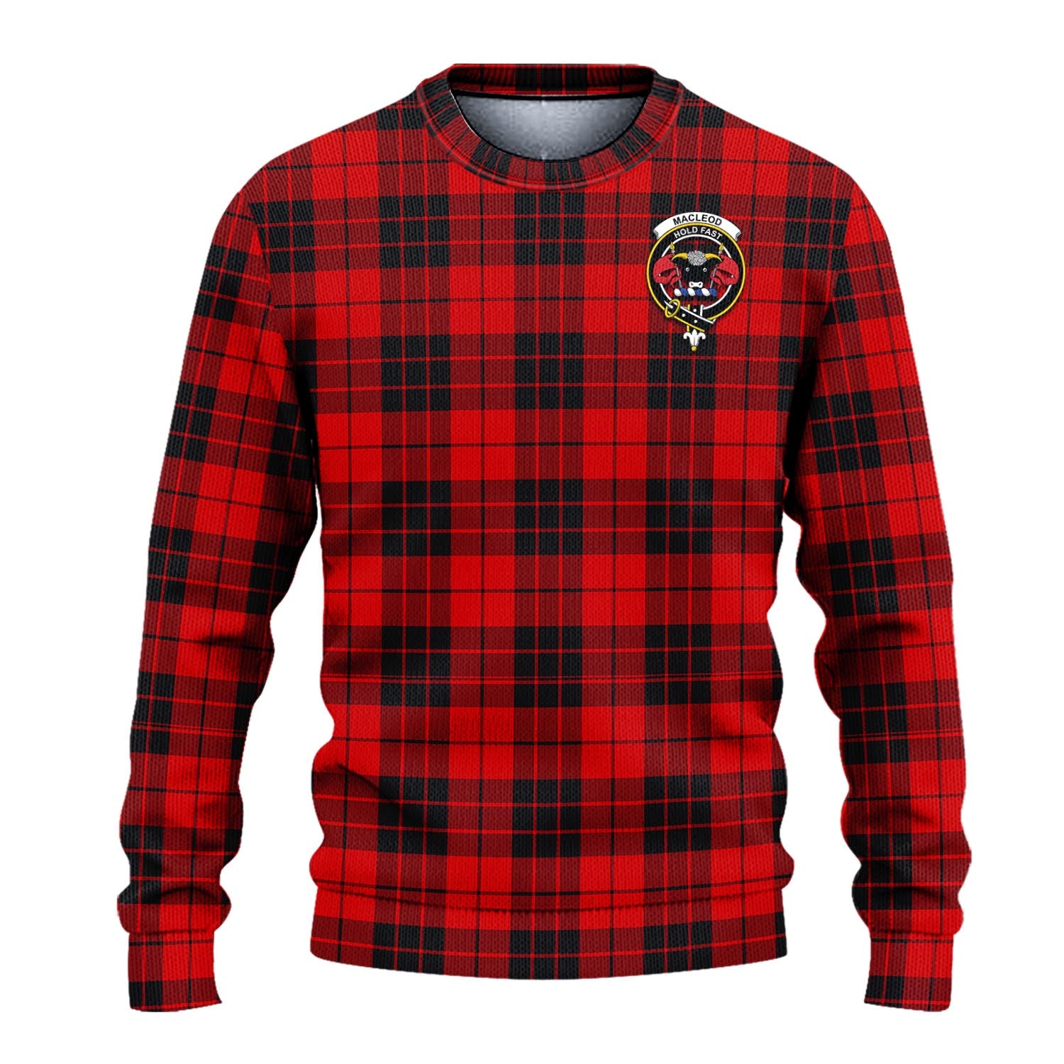 MacLeod of Raasay Tartan Knitted Sweater with Family Crest - Tartanvibesclothing