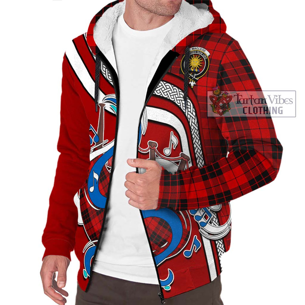 MacLeod of Raasay Tartan Sherpa Hoodie with Epic Bagpipe Style Unisex - Tartanvibesclothing Shop