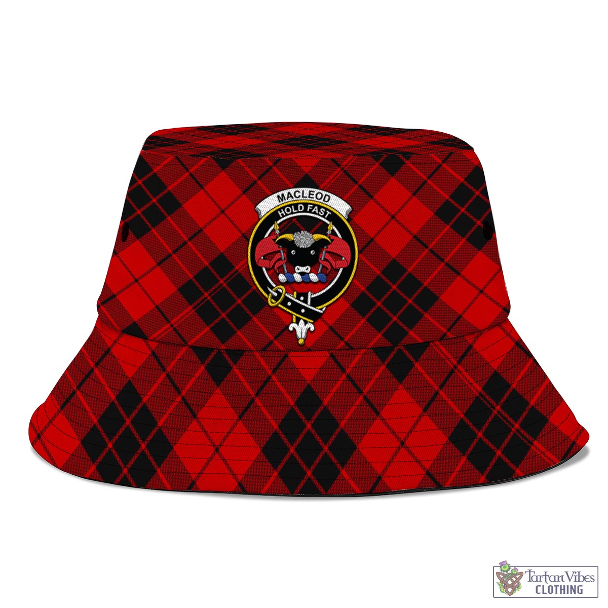 Tartan Vibes Clothing MacLeod of Raasay Tartan Bucket Hat with Family Crest