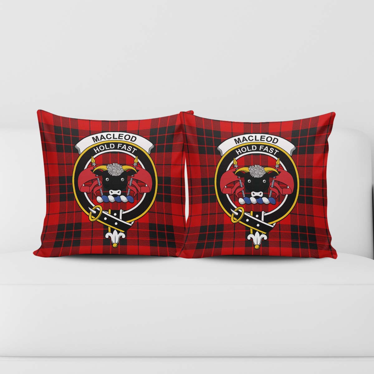 MacLeod of Raasay Tartan Pillow Cover with Family Crest - Tartanvibesclothing