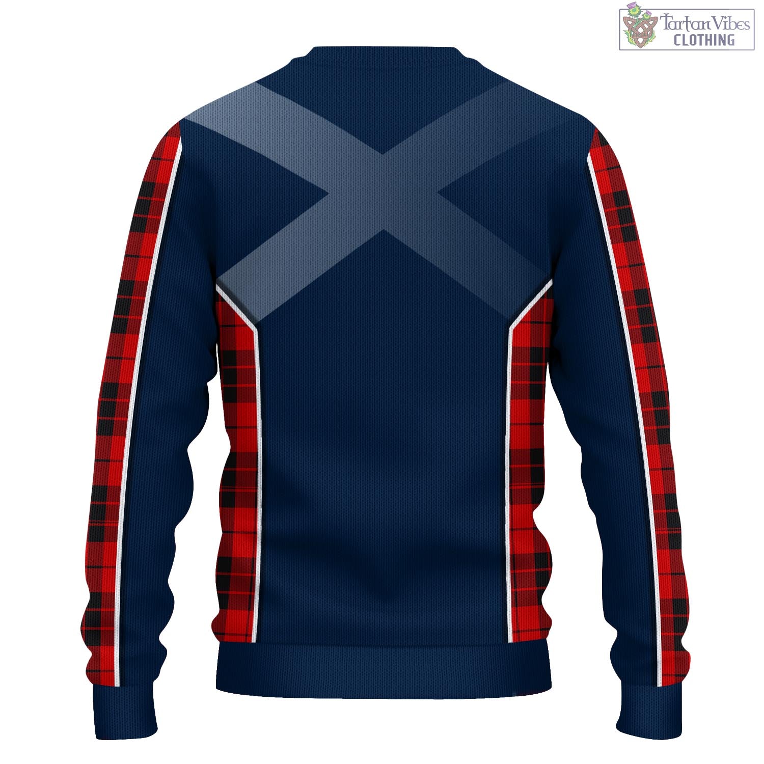 Tartan Vibes Clothing MacLeod of Raasay Tartan Knitted Sweatshirt with Family Crest and Scottish Thistle Vibes Sport Style