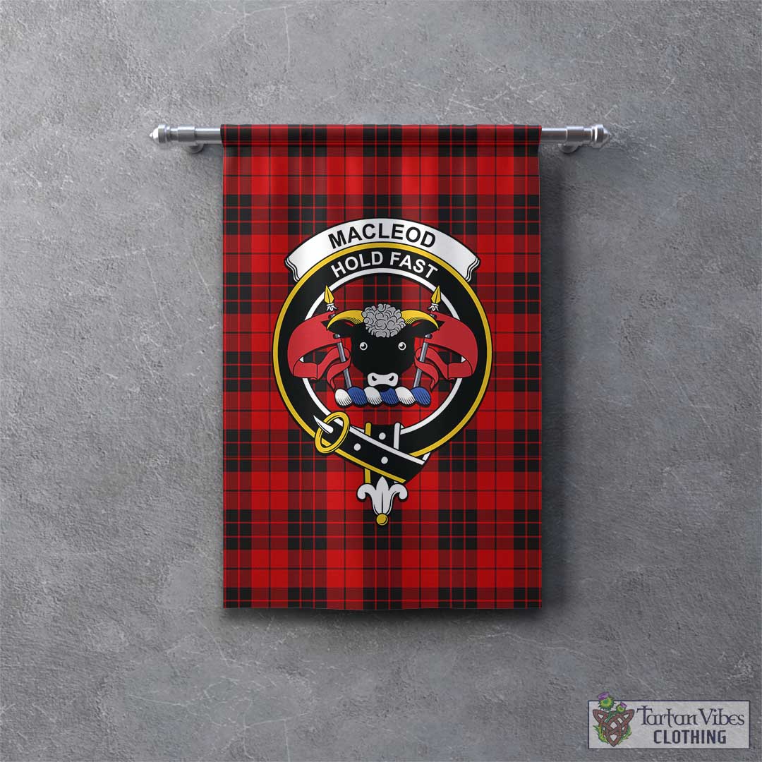 Tartan Vibes Clothing MacLeod of Raasay Tartan Gonfalon, Tartan Banner with Family Crest