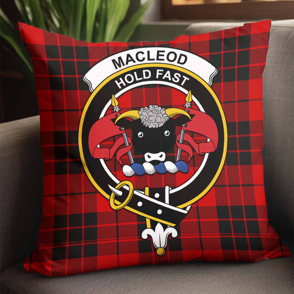 MacLeod of Raasay Tartan Pillow Cover with Family Crest - Tartanvibesclothing