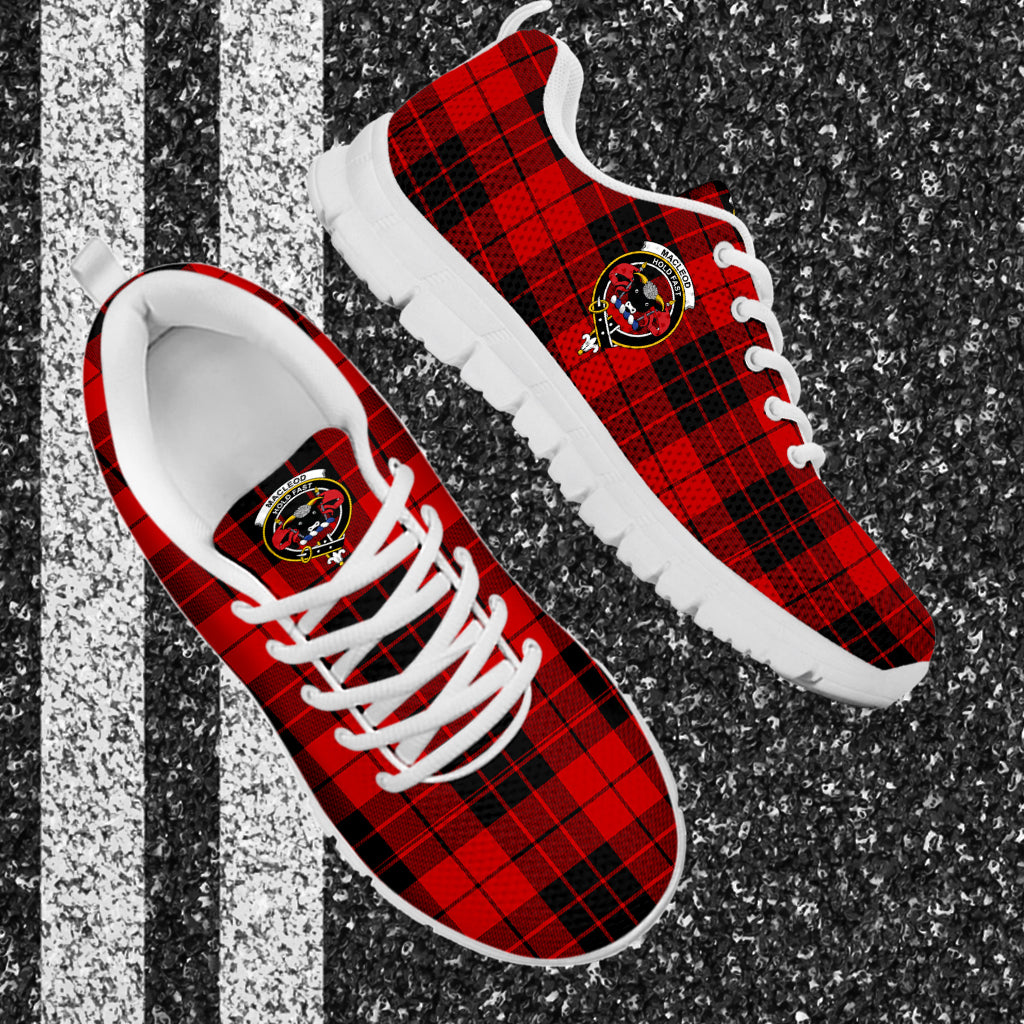 MacLeod of Raasay Tartan Sneakers with Family Crest - Tartan Vibes Clothing